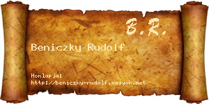 Beniczky Rudolf névjegykártya